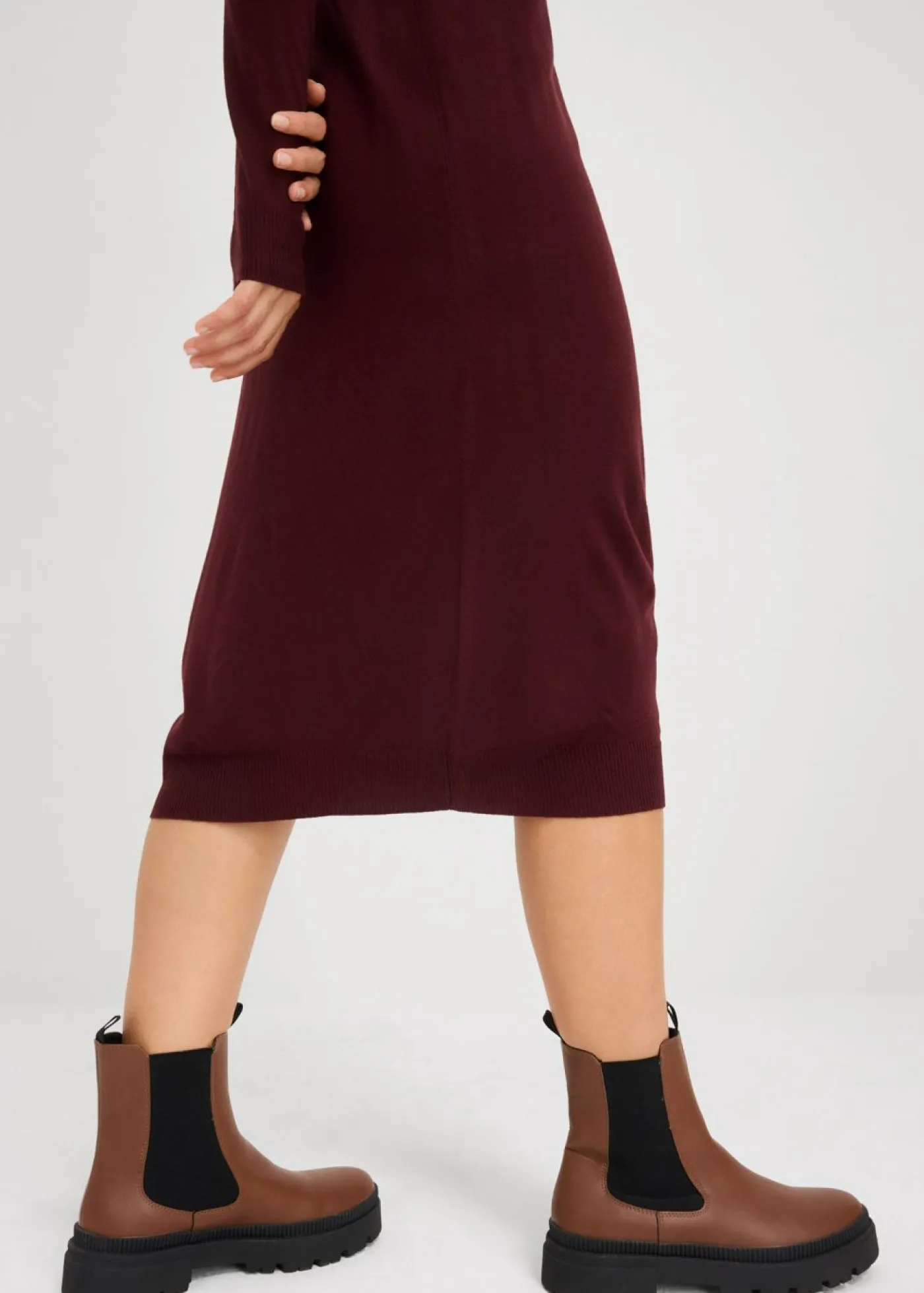 Discount Vestido de punto fino con cuello alto Mujer Básicos|Vestidos