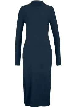 Hot Vestido de punto fino con cuello alto Mujer Básicos|Vestidos