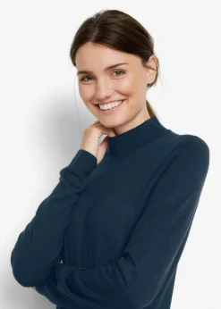 Hot Vestido de punto fino con cuello alto Mujer Básicos|Vestidos