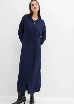 Vestido de punto fino de mezcla de viscosa Mujer Esenciales|Vestidos
