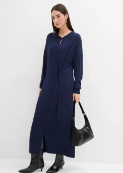 Vestido de punto fino de mezcla de viscosa Mujer Esenciales|Vestidos