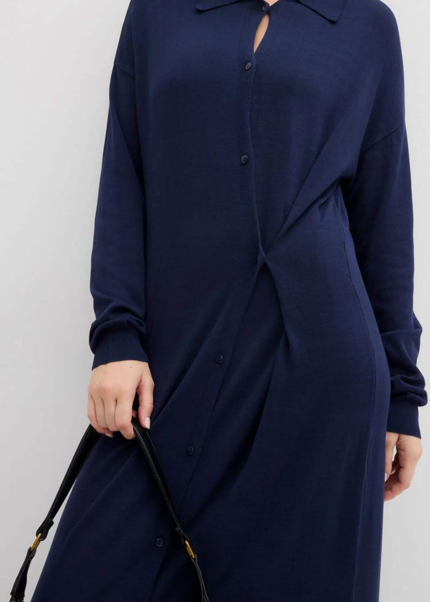 Vestido de punto fino de mezcla de viscosa Mujer Esenciales|Vestidos