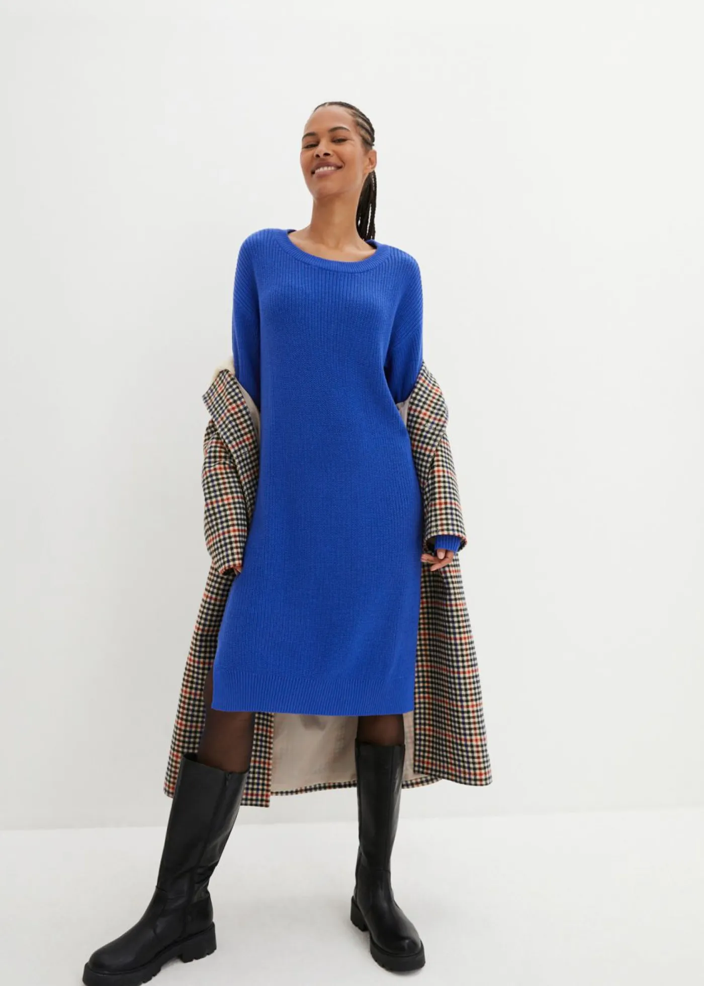 Vestido de punto holgado de canalé Mujer Vestidos|Ropa De Punto