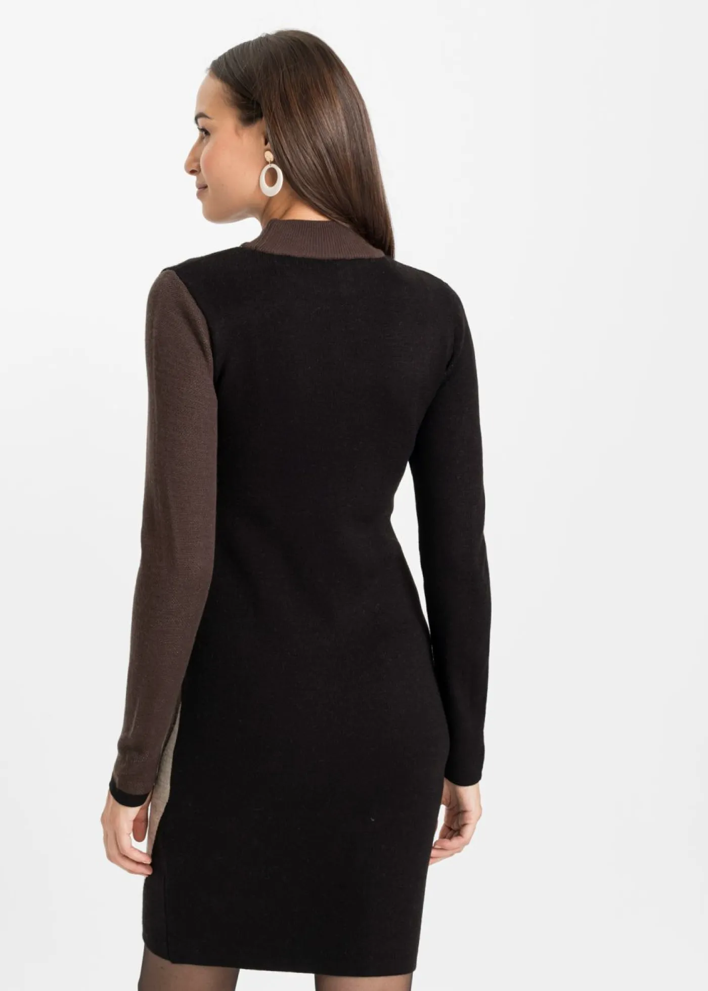 Vestido de punto jacquard con rayas modernas Mujer Vestidos|Ropa De Punto