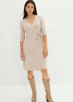 Sale Vestido de punto suave para el embarazo y la lactancia con mangas 3/4 Mujer Premamá