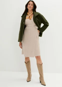 Sale Vestido de punto suave para el embarazo y la lactancia con mangas 3/4 Mujer Premamá