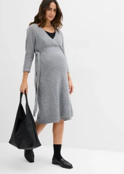 Vestido de punto suave para el embarazo y la lactancia con mangas 3/4 Mujer Premamá