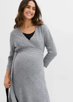 Vestido de punto suave para el embarazo y la lactancia con mangas 3/4 Mujer Premamá