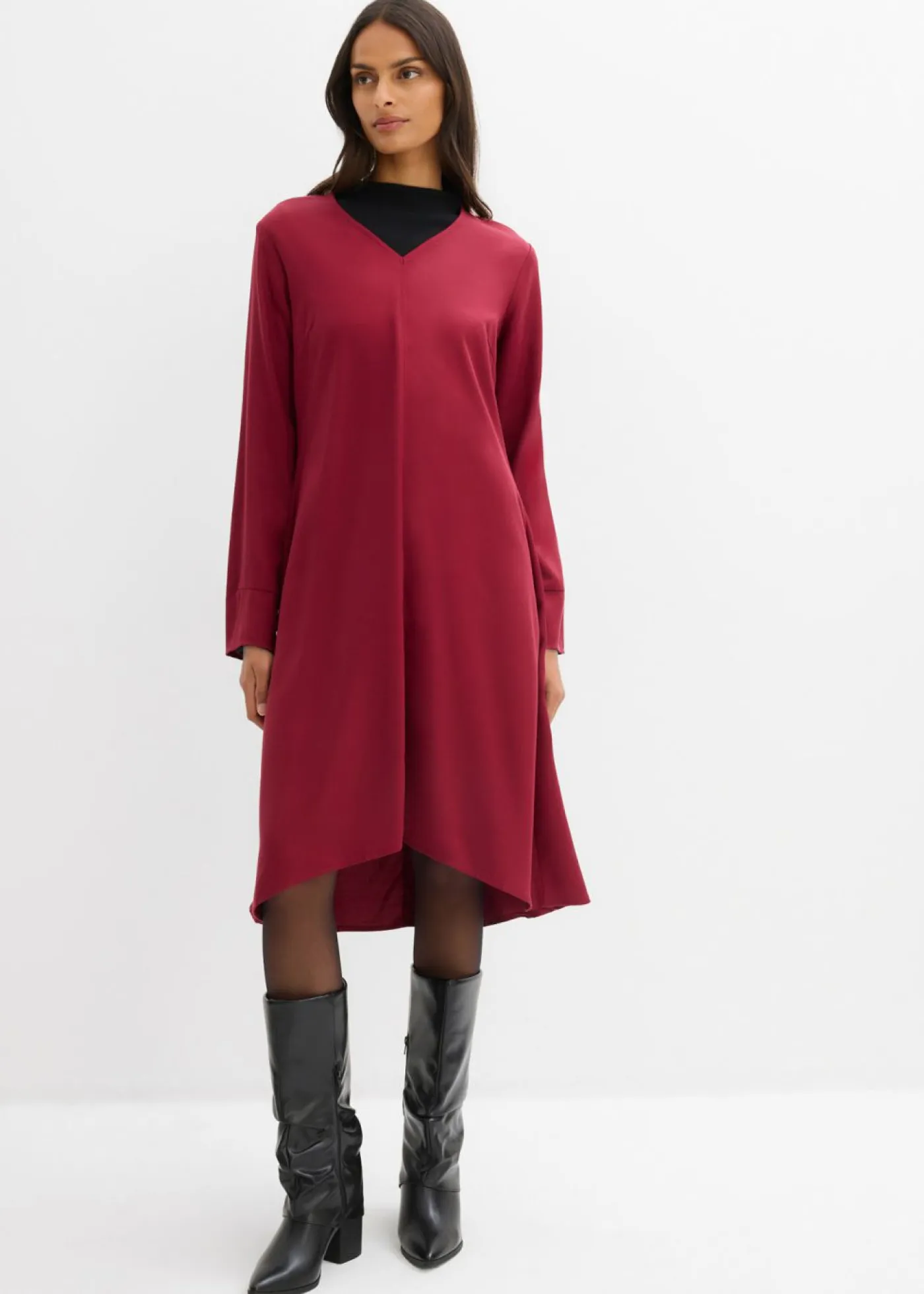 Clearance Vestido de sarga de lyocell fluido Mujer Esenciales|Vestidos