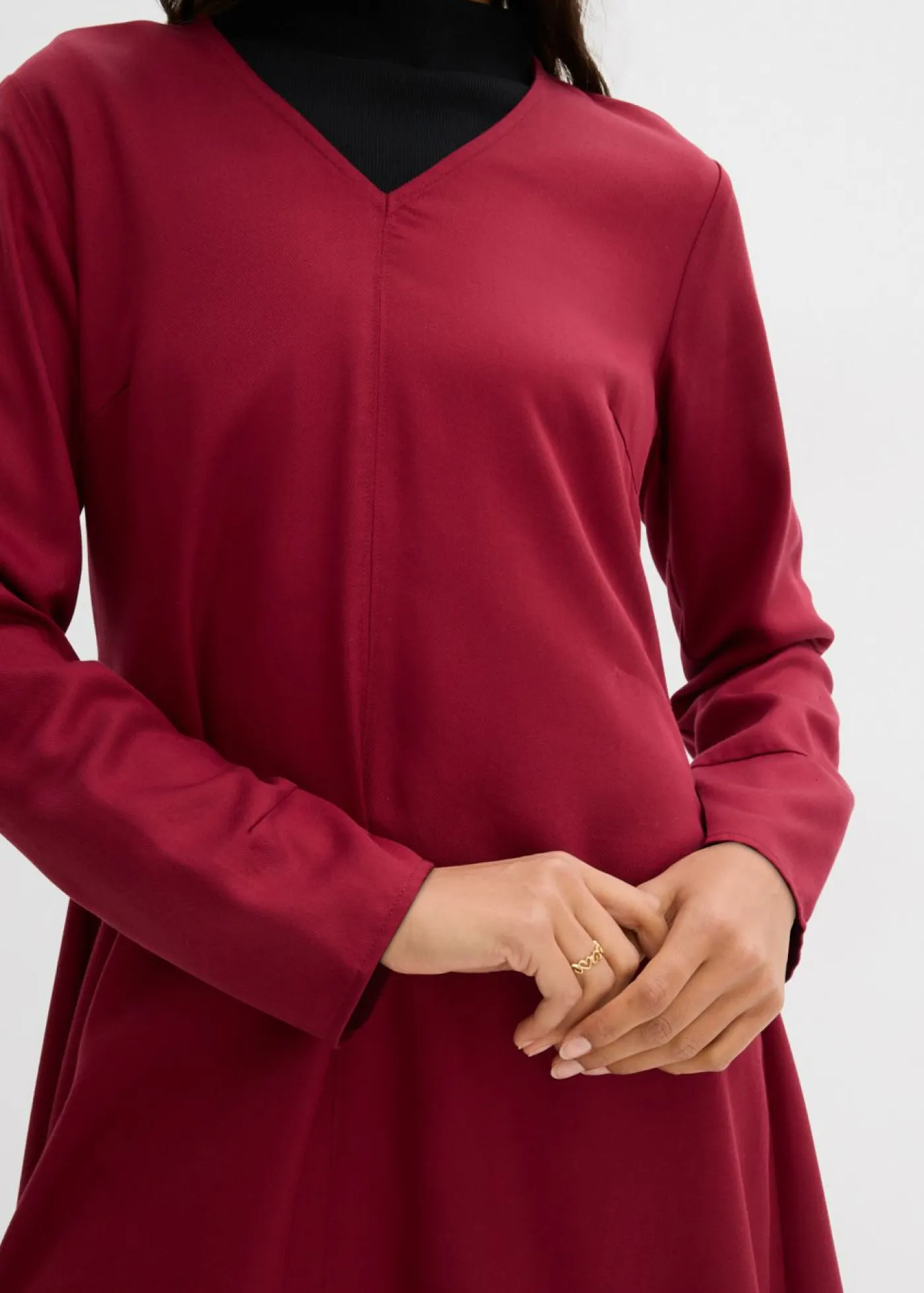Clearance Vestido de sarga de lyocell fluido Mujer Esenciales|Vestidos