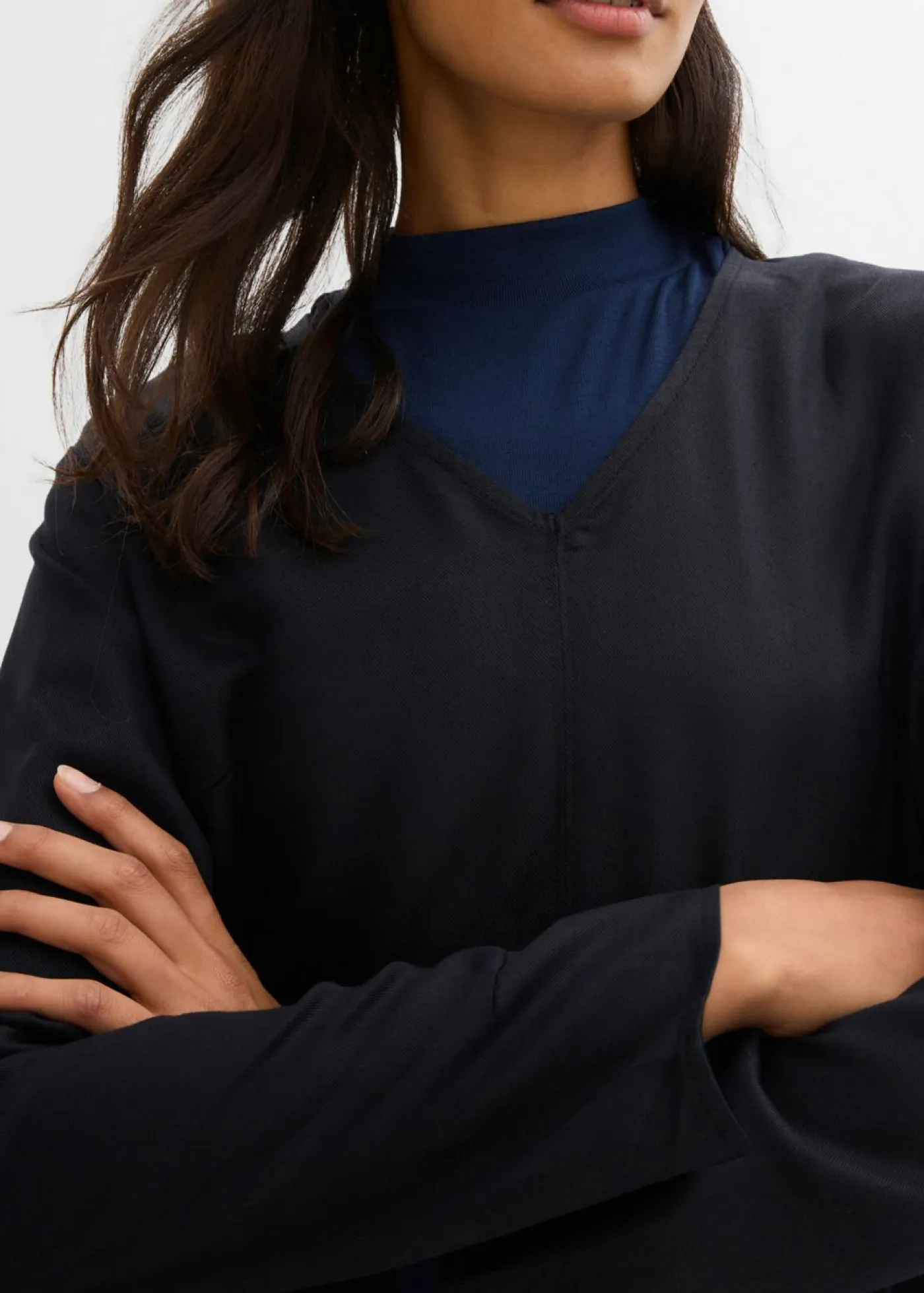 Outlet Vestido de sarga de lyocell fluido Mujer Esenciales|Vestidos