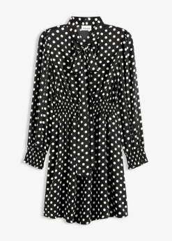 Outlet Vestido de satén fluido con lazo en el cuello Mujer Vestidos