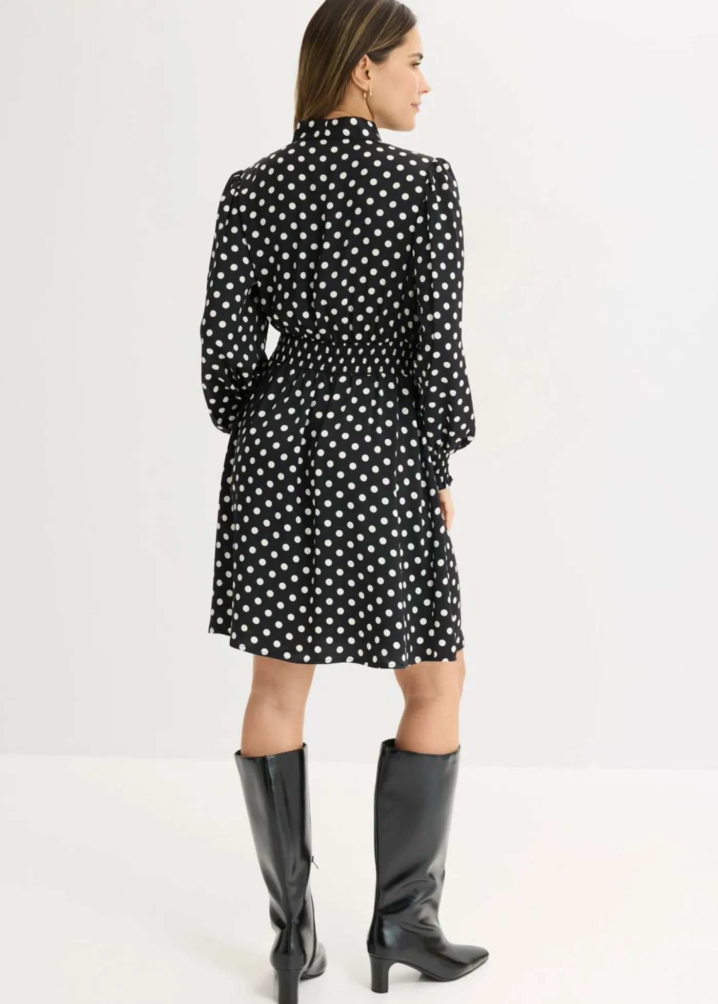Outlet Vestido de satén fluido con lazo en el cuello Mujer Vestidos