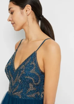 Best Vestido de tirantes con bordado de perlas Mujer Vestidos|Ropa Elegante