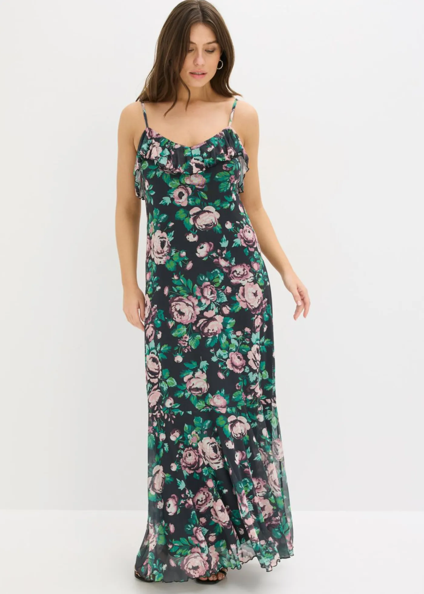 New Vestido de tirantes de malla suave Mujer Vestidos|Tallas Pequeñas