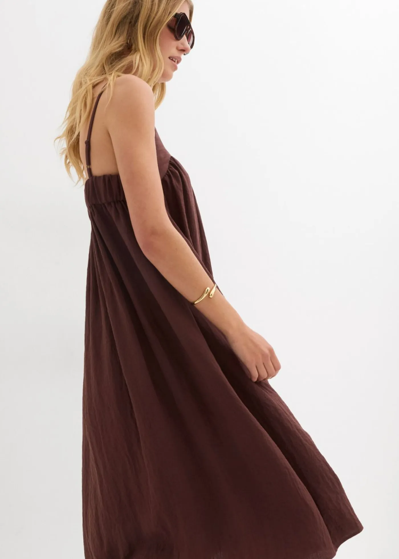 Outlet Vestido de tirantes de mezcla suave de viscosa Mujer Vestidos