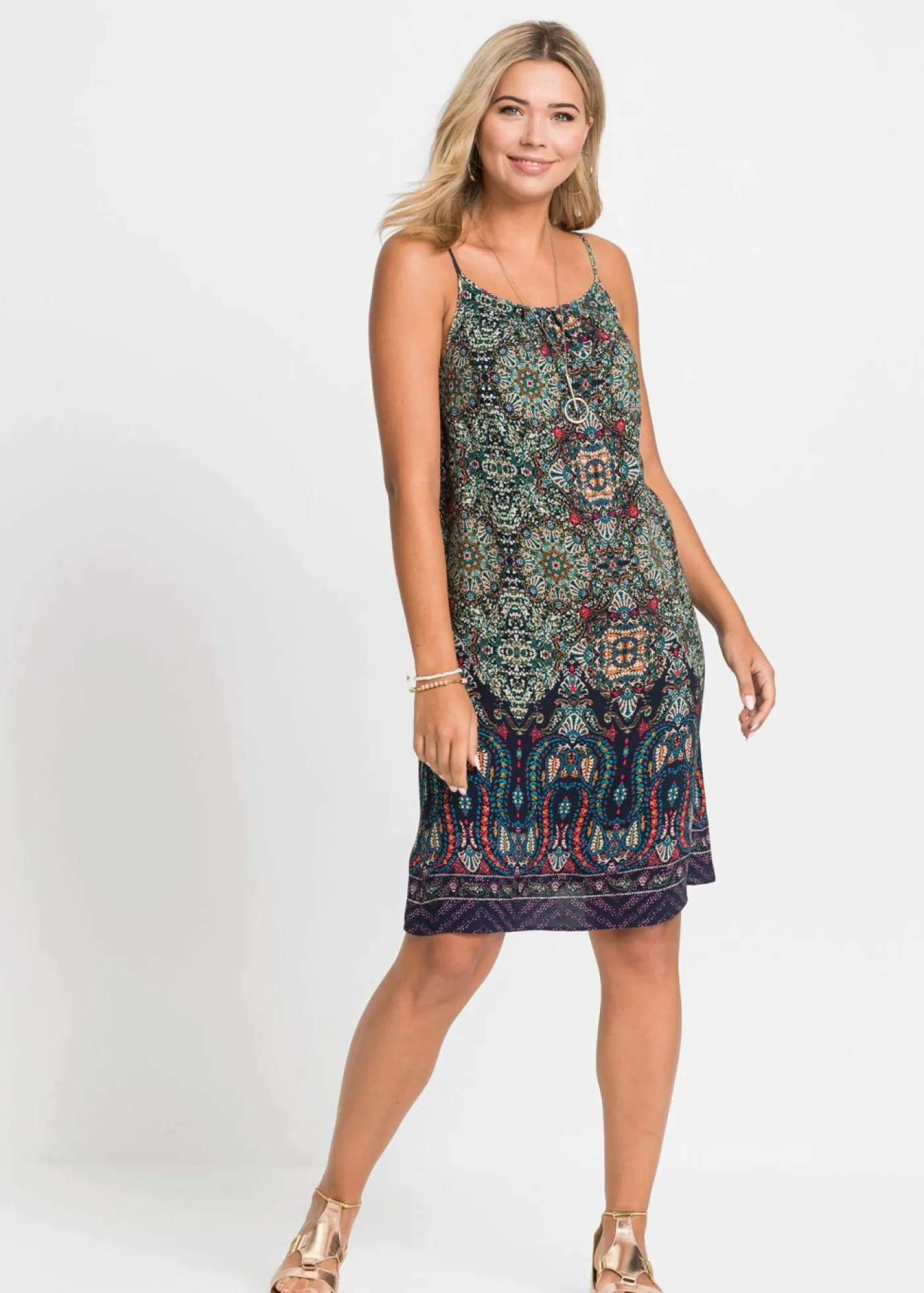 New Vestido de tirantes de viscosa fluida Mujer Vestidos