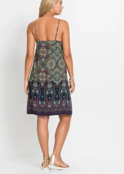 New Vestido de tirantes de viscosa fluida Mujer Vestidos