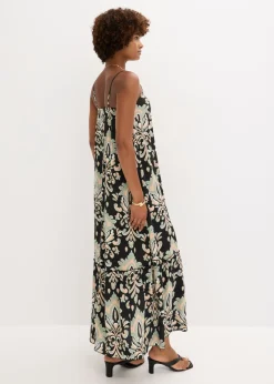 Sale Vestido de tirantes de viscosa estructurada Mujer Vestidos