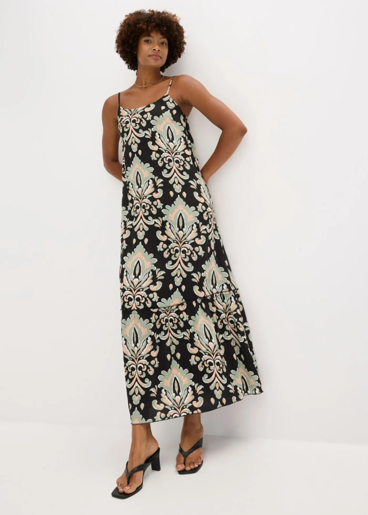 Sale Vestido de tirantes de viscosa estructurada Mujer Vestidos