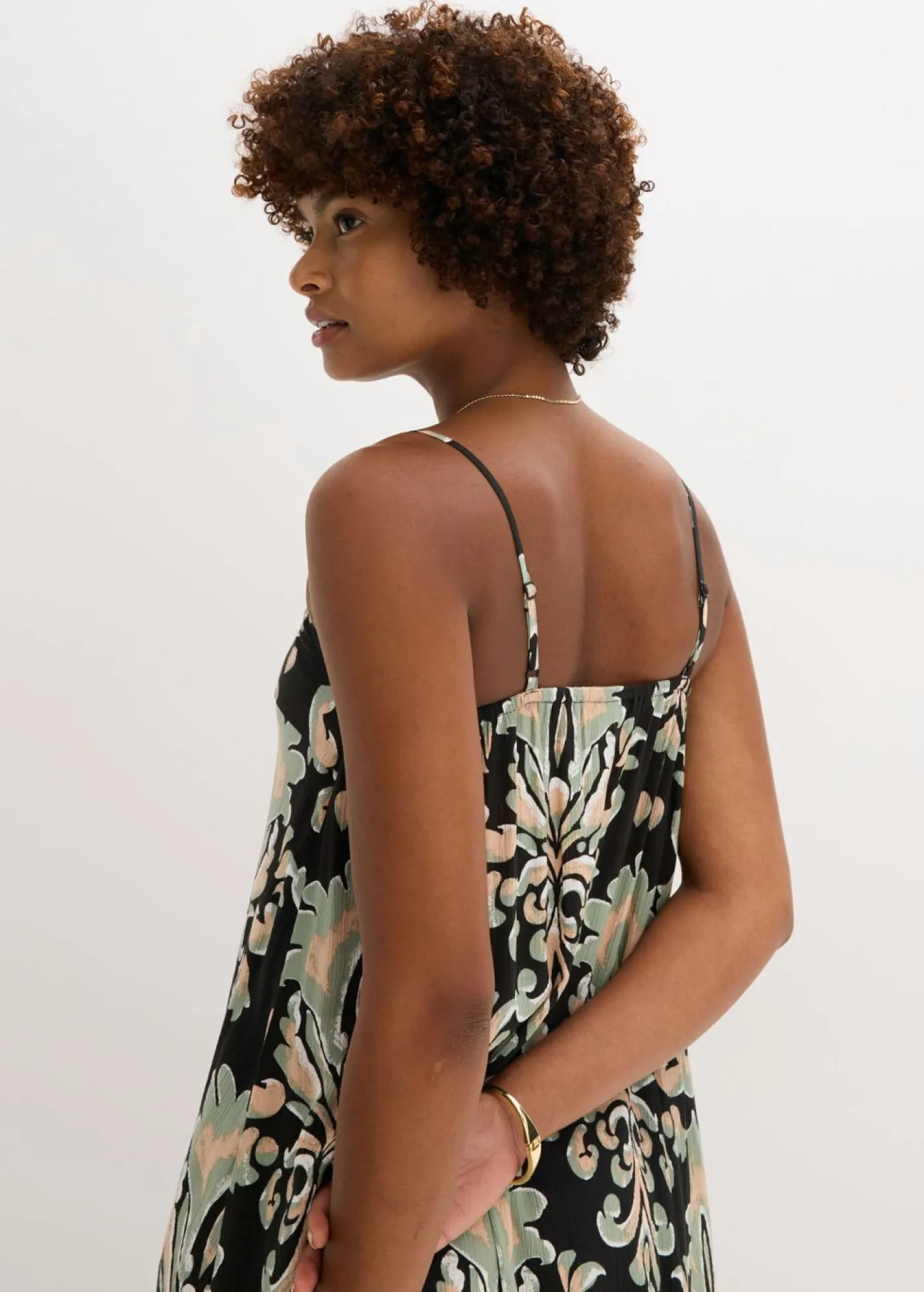 Sale Vestido de tirantes de viscosa estructurada Mujer Vestidos