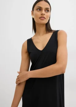 New Vestido de tirantes fluido con escote en V Mujer Esenciales|Vestidos