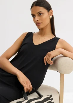 New Vestido de tirantes fluido con escote en V Mujer Esenciales|Vestidos
