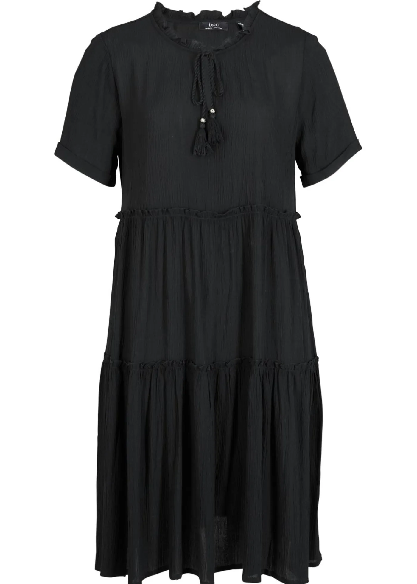 Best Vestido de viscosa arrugada hasta la rodilla con detalle en el escote Mujer Vestidos