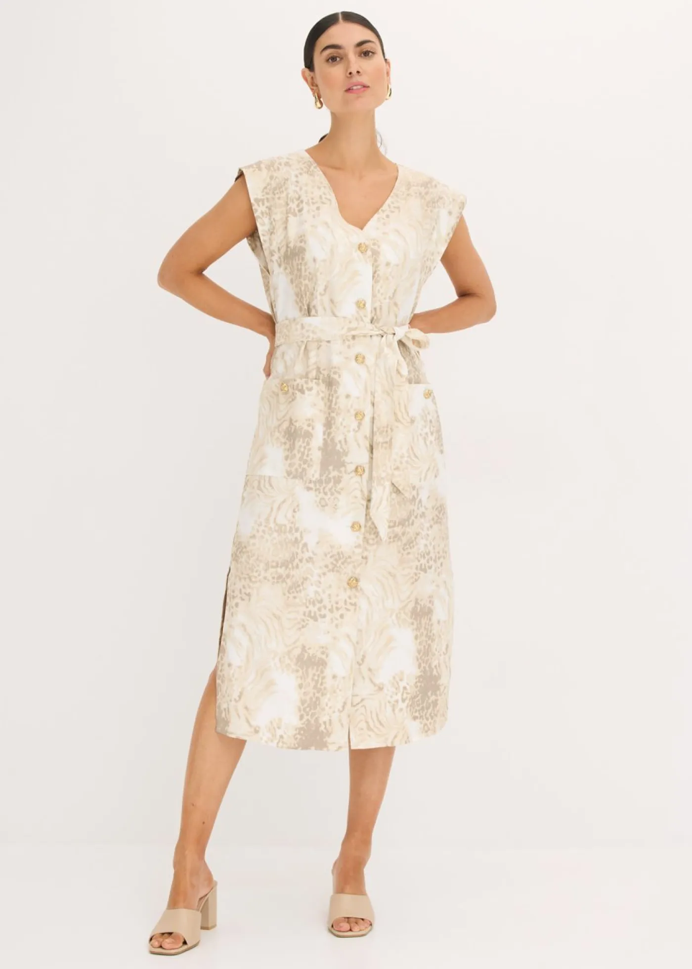 Online Vestido de viscosa con cordón (2 piezas) Mujer Vestidos