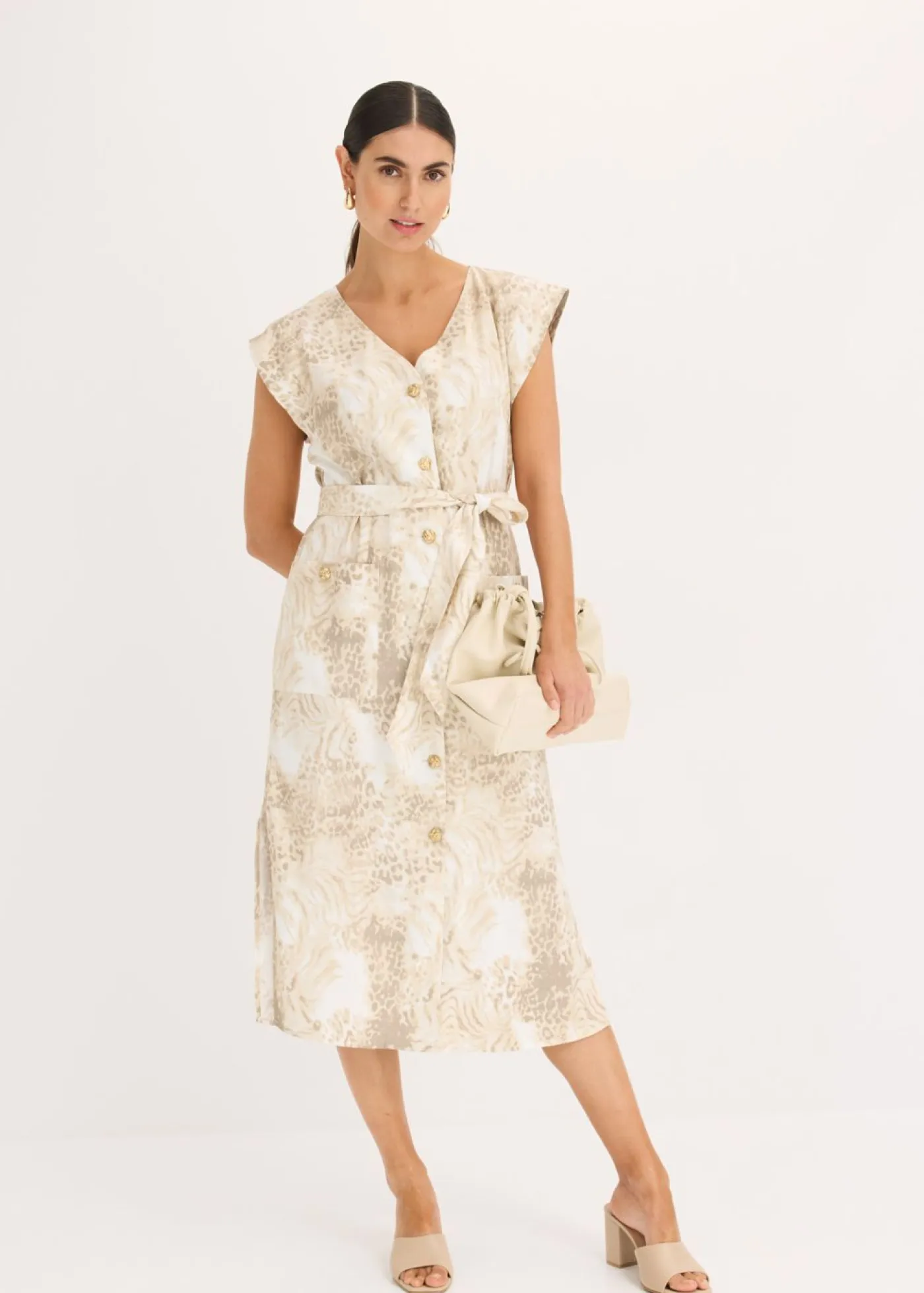 Online Vestido de viscosa con cordón (2 piezas) Mujer Vestidos