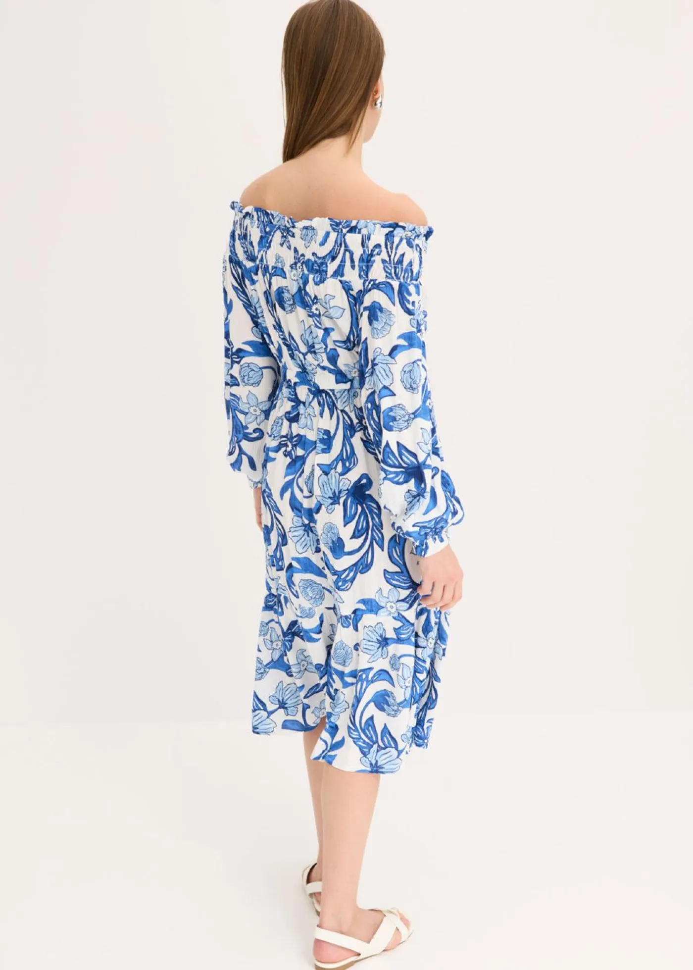Best Vestido de viscosa estructurada con escote bañera Mujer Vestidos