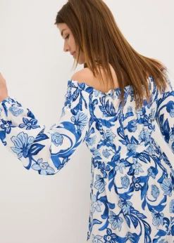 Best Vestido de viscosa estructurada con escote bañera Mujer Vestidos