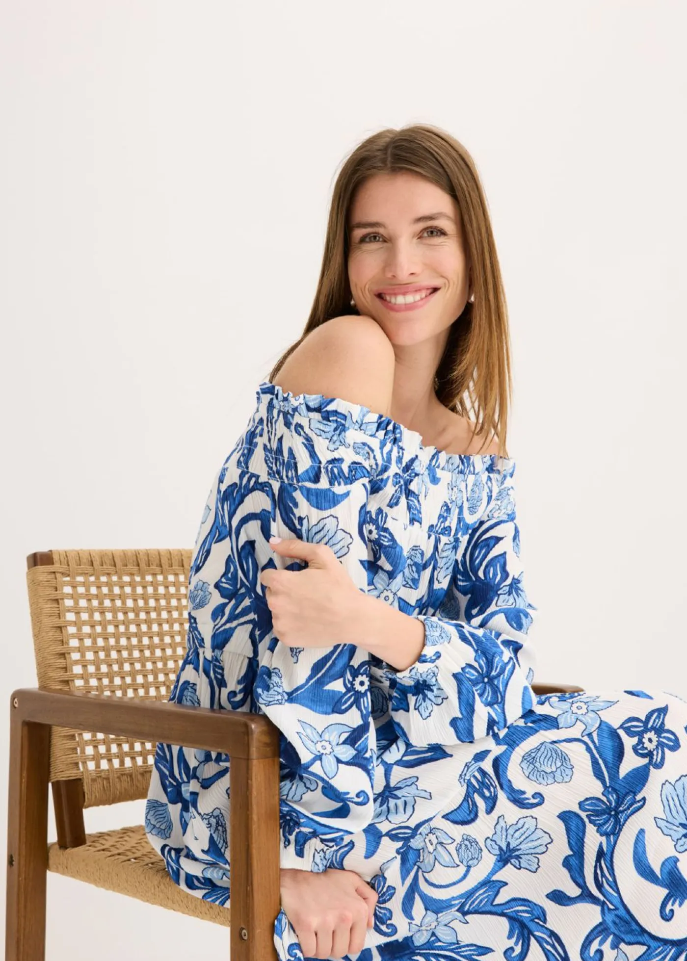 Best Vestido de viscosa estructurada con escote bañera Mujer Vestidos