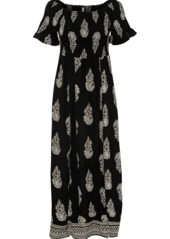 Sale Vestido de viscosa fluida con escote bañera Mujer Vestidos