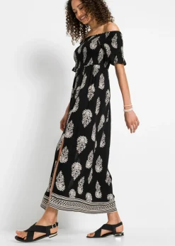 Sale Vestido de viscosa fluida con escote bañera Mujer Vestidos