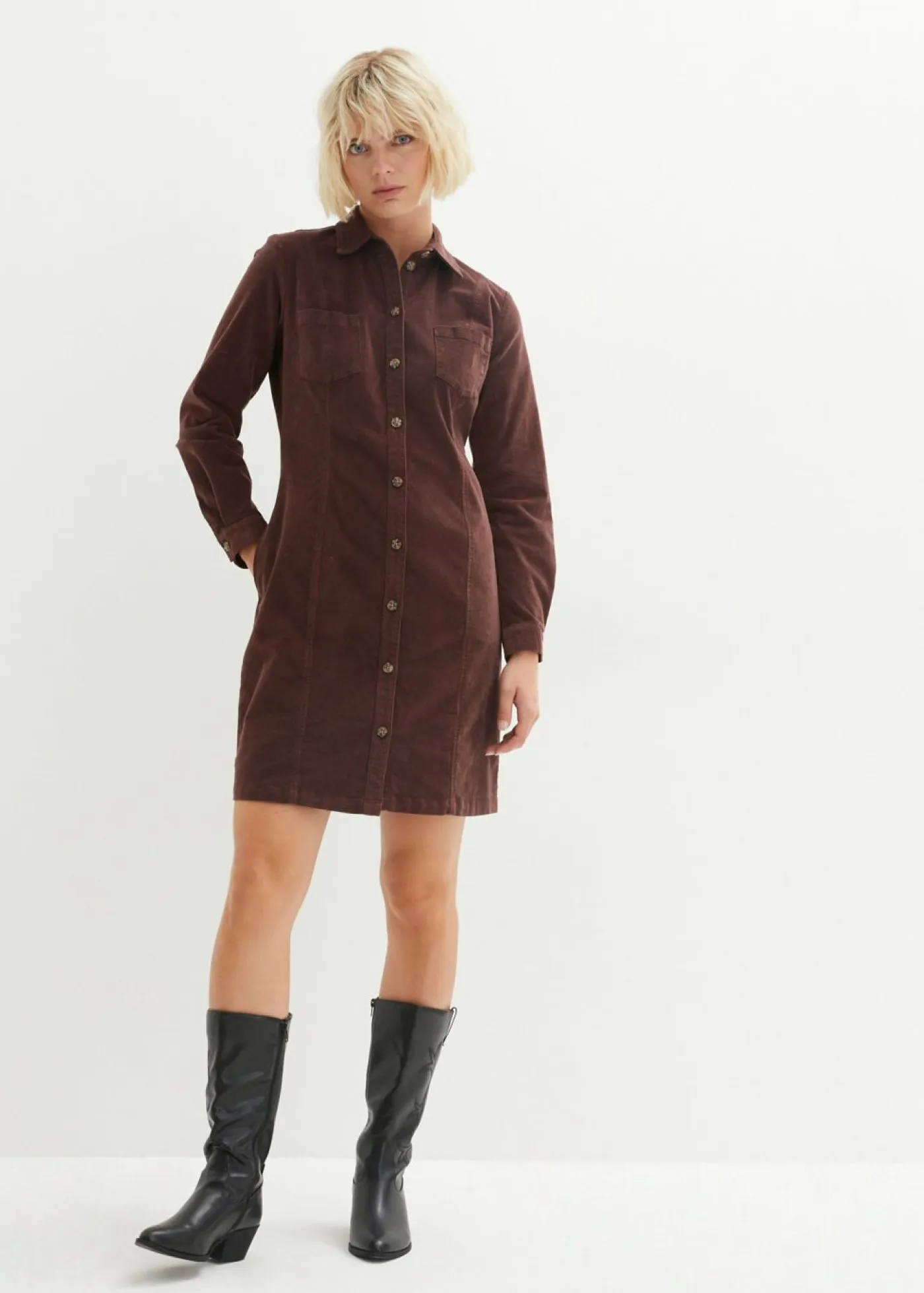 Sale Vestido elástico de pana Mujer Vestidos