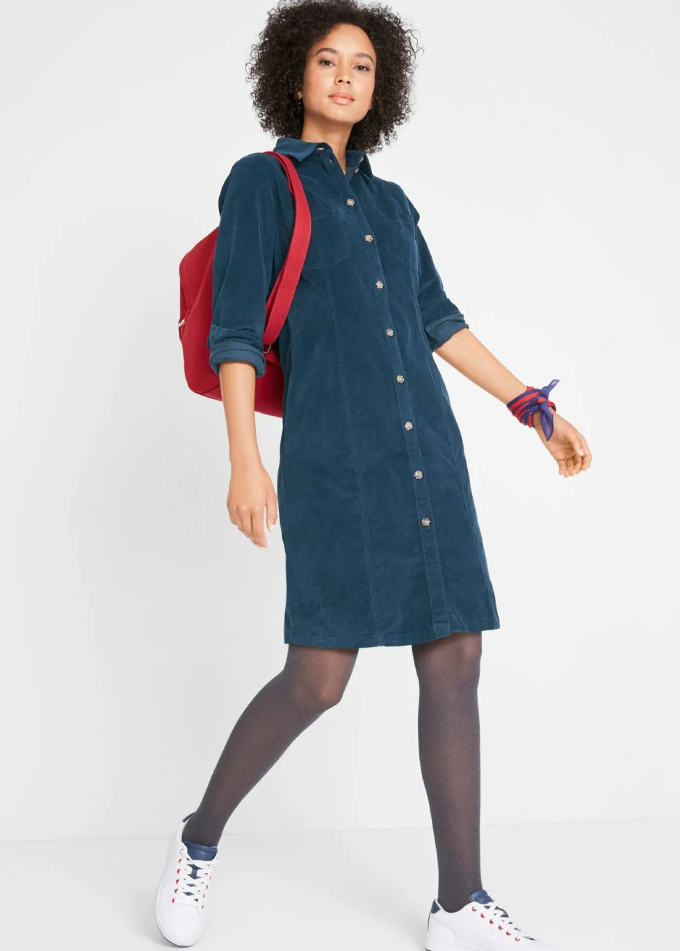 Discount Vestido elástico de pana Mujer Vestidos