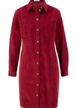 Discount Vestido elástico de pana Mujer Vestidos