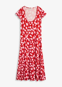 Outlet Vestido estampado de punto de mezcla de viscosa suave Mujer Vestidos|Novedades