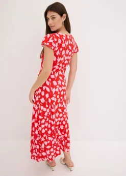 Outlet Vestido estampado de punto de mezcla de viscosa suave Mujer Vestidos|Novedades