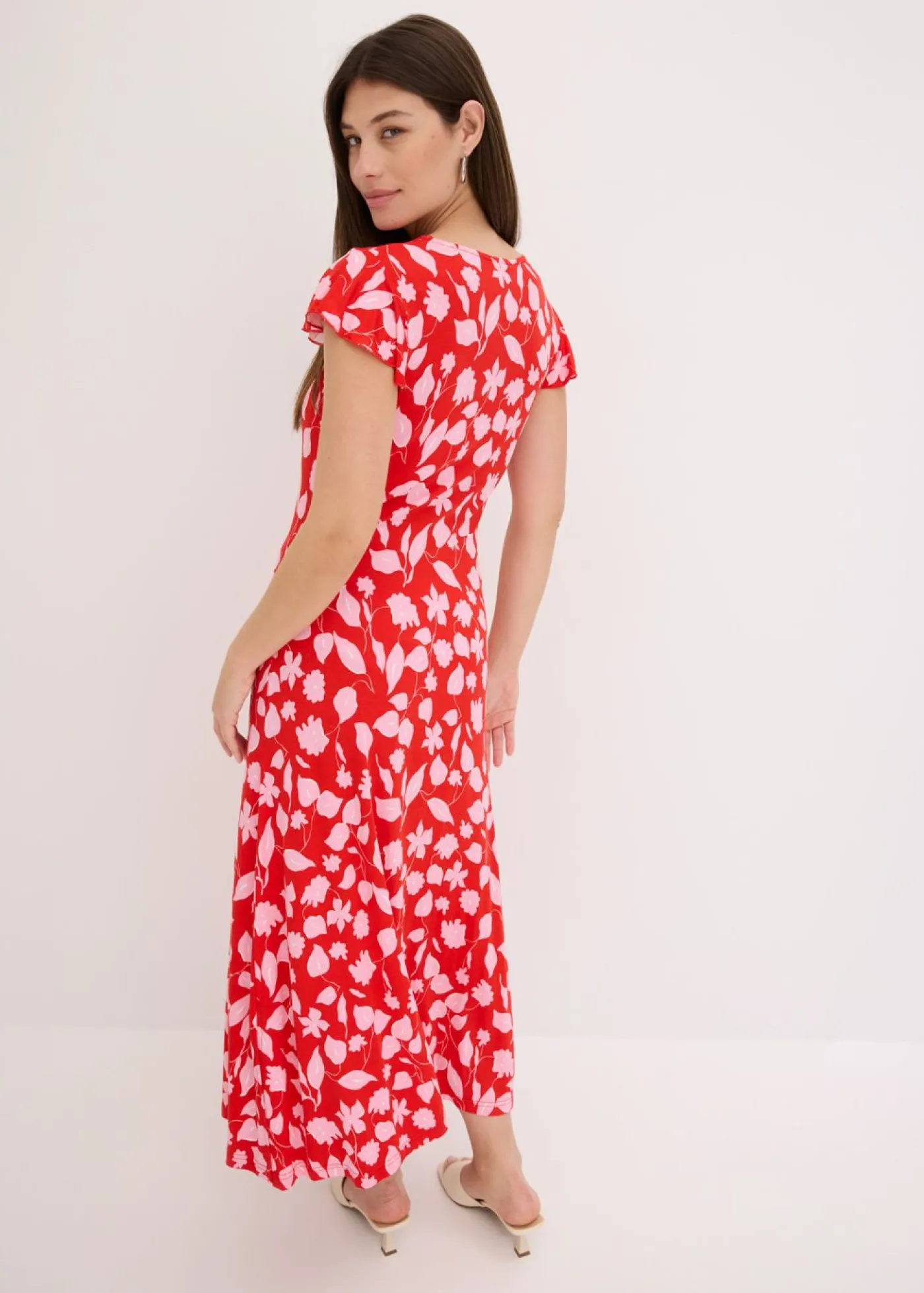 Outlet Vestido estampado de punto de mezcla de viscosa suave Mujer Vestidos|Novedades