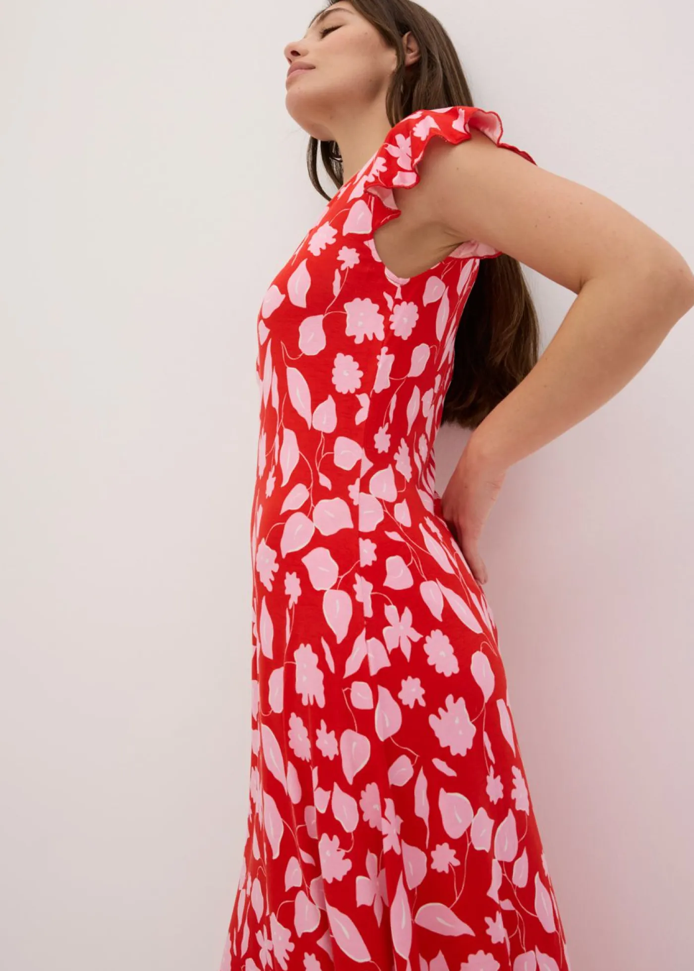 Outlet Vestido estampado de punto de mezcla de viscosa suave Mujer Vestidos|Novedades