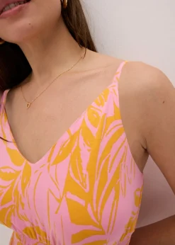 Vestido estampado de tirantes de mezcla de viscosa suave Mujer Vestidos