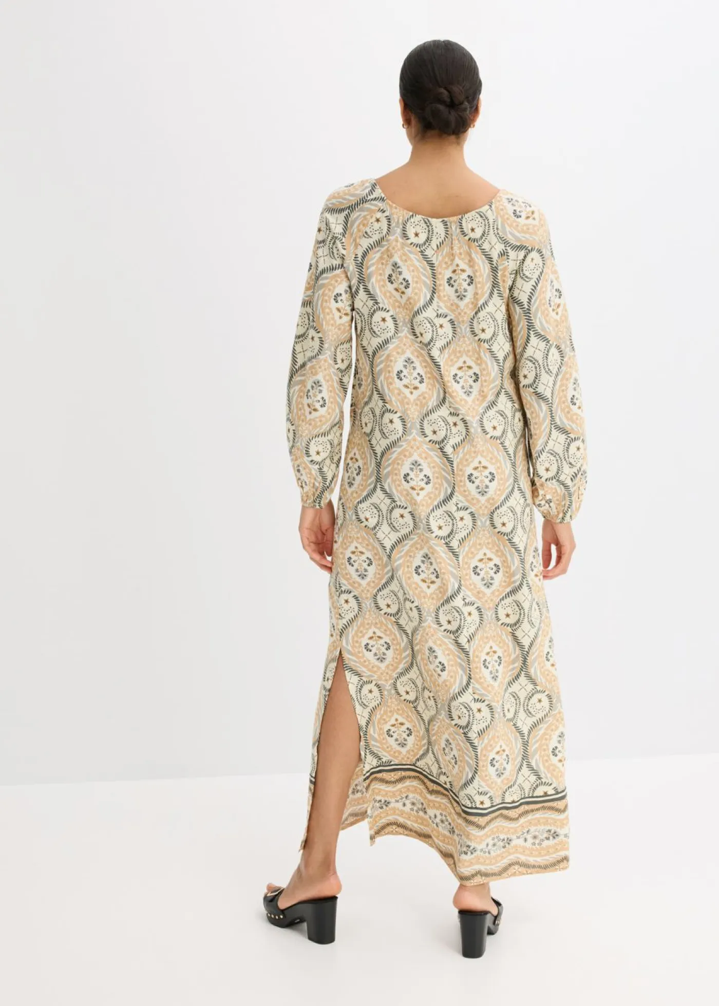 Outlet Vestido estampado tipo caftán de viscosa fluida Mujer Vestidos
