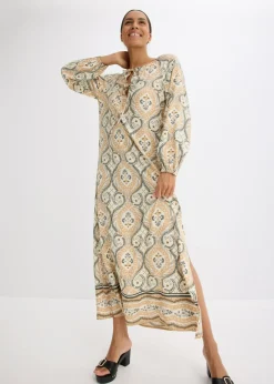 Outlet Vestido estampado tipo caftán de viscosa fluida Mujer Vestidos