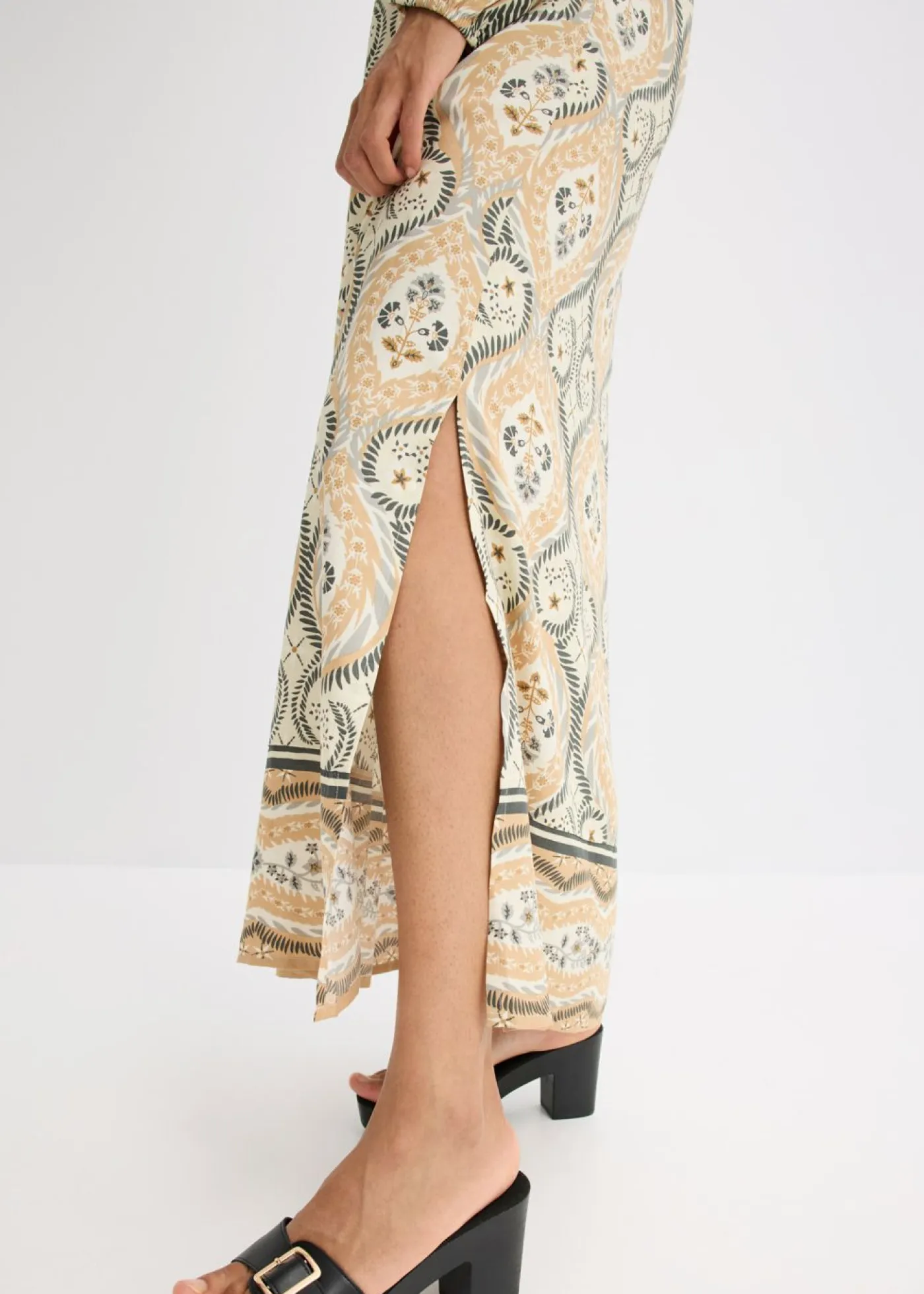 Outlet Vestido estampado tipo caftán de viscosa fluida Mujer Vestidos