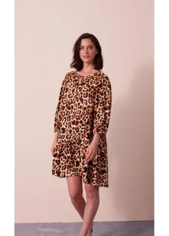 Online Vestido estampado tipo túnica de crepé estructurado Mujer Vestidos
