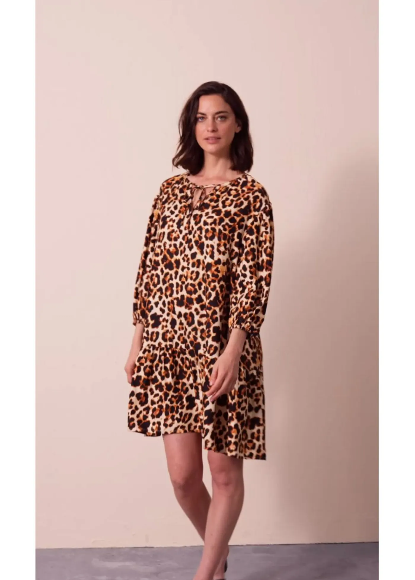 Online Vestido estampado tipo túnica de crepé estructurado Mujer Vestidos