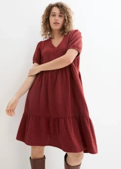 Best Vestido holgado de muselina de algodón Mujer Vestidos|Novedades