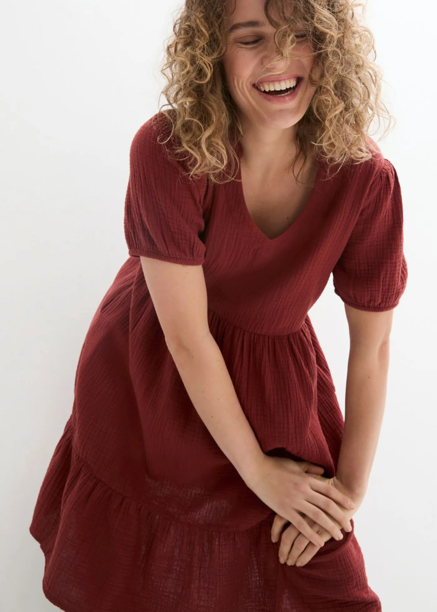 Best Vestido holgado de muselina de algodón Mujer Vestidos|Novedades